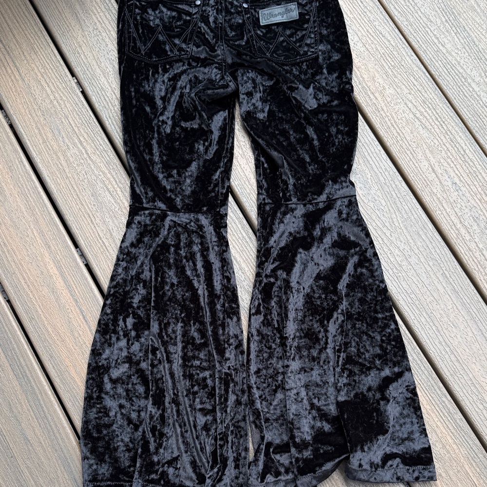Velvet Wrangler Black Velvet Women's Flare Pants - Picture 5 of 8